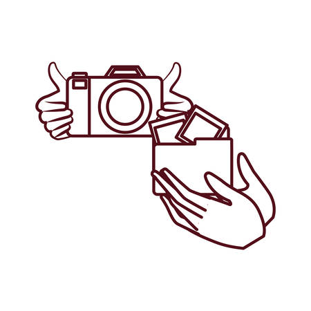 hands with photography objects isolated icon vector illustration designのイラスト素材