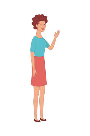 young woman standing avatar character vector illustration desingのイラスト素材