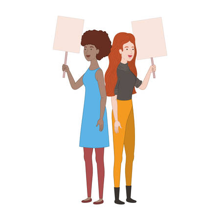 women with tag of wood avatar character vector illustration desingのイラスト素材
