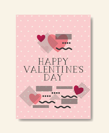 happy valentines day card vector illustration designのイラスト素材