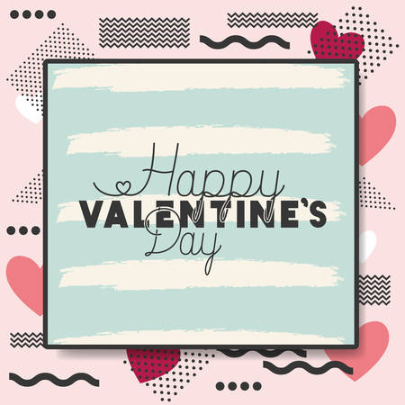 happy valentines day card vector illustration designのイラスト素材