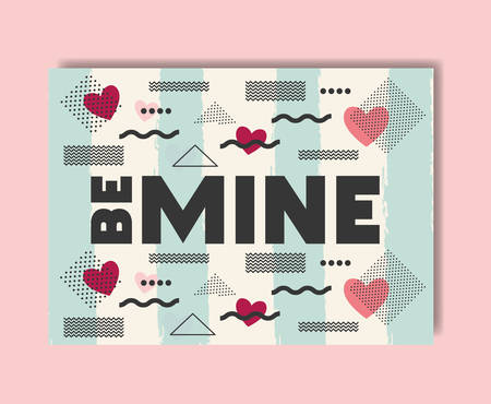 happy valentines day card vector illustration designのイラスト素材