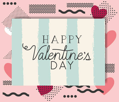 happy valentines day card vector illustration designのイラスト素材