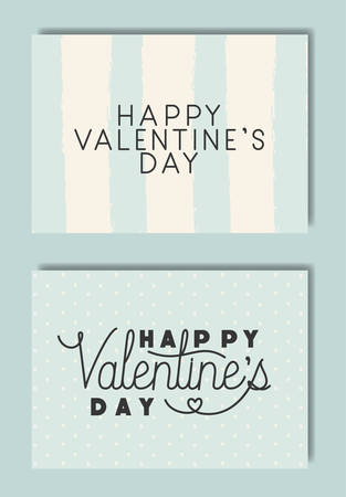 happy valentines day set cards vector illustration designのイラスト素材