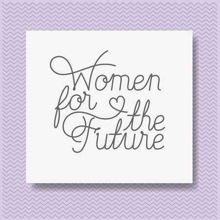 card with female future message hand made font vector illustration designのイラスト素材