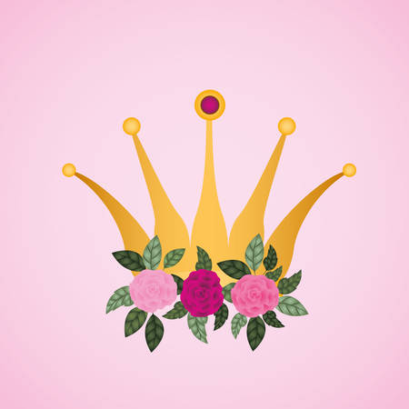 woman day celebration card with roses and crown vector illustration designのイラスト素材