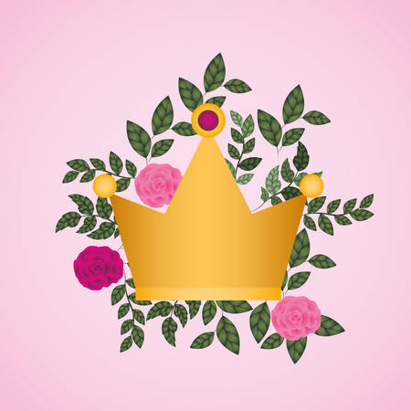 woman day celebration card with roses and crown vector illustration designのイラスト素材