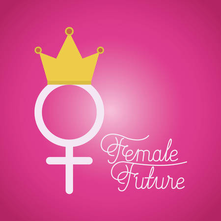 woman day card with female gender and crownのイラスト素材