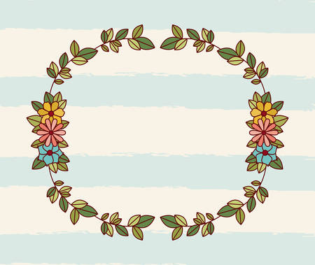 floral decoration circular frame vector illustration designのイラスト素材