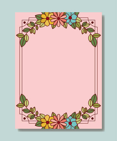 floral decoration circular frame vector illustration designのイラスト素材