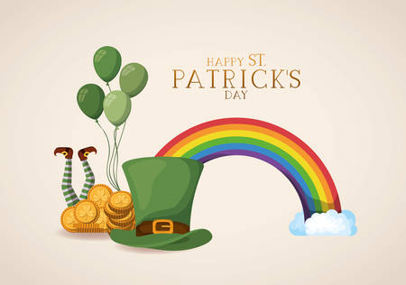 saint patricks day card with golden coins vector illustration designのイラスト素材
