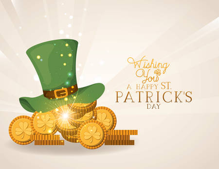 lemprechaun hat saint patricks day font vector illustration designのイラスト素材