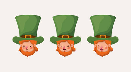 group of lemprechauns characters vector illustration designのイラスト素材