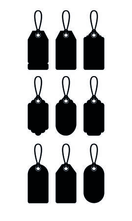 set of tags hanging vector illustration designのイラスト素材
