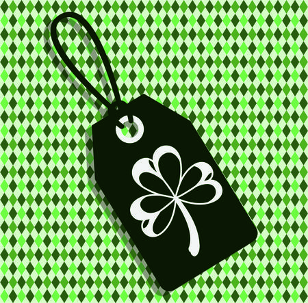 saint patricks day tag hanging with green background vector illustration designのイラスト素材