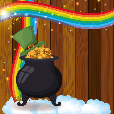 saint patricks day card with cauldron vector illustration designのイラスト素材
