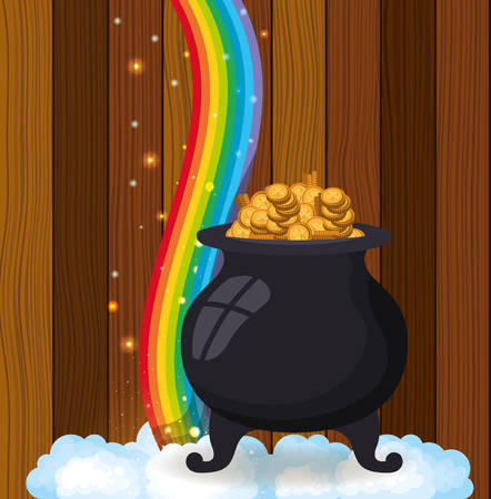 saint patricks day card with cauldron vector illustration designのイラスト素材
