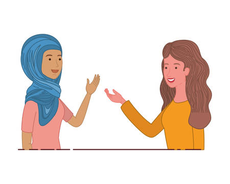 young women avatar character vector illustration desingのイラスト素材