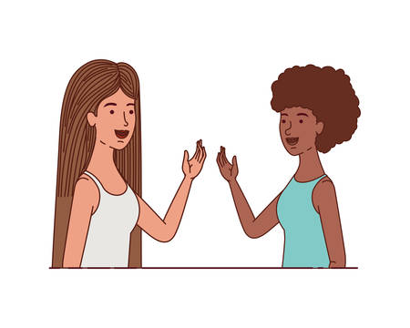 young women avatar character vector illustration desingのイラスト素材