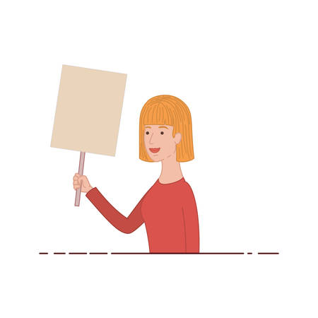 woman with tag of wood avatar character vector illustration desingのイラスト素材