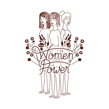 woman with label women power avatar character vector illustration desingのイラスト素材