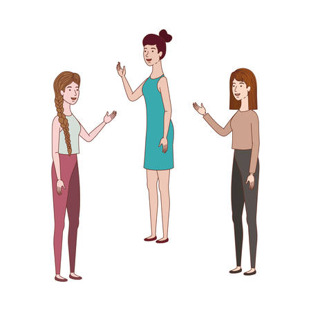 young women standing avatar character vector illustration desingのイラスト素材