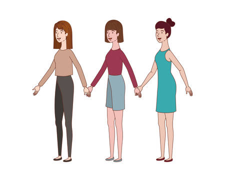 young women standing avatar character vector illustration desingのイラスト素材