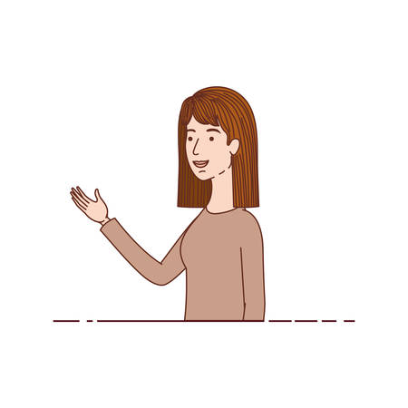 young woman avatar character vector illustration desingのイラスト素材