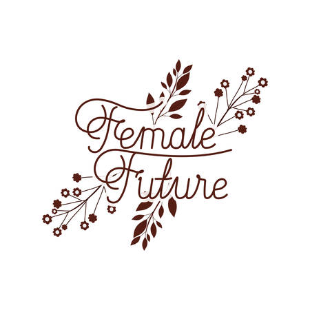 female future label with flower isolated icon vector illustration desingのイラスト素材