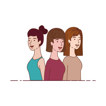 young women avatar character vector illustration desingのイラスト素材