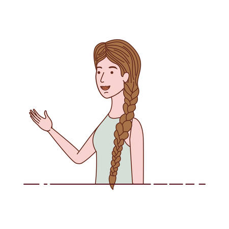 young woman avatar character vector illustration desingのイラスト素材