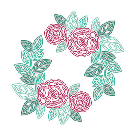 garland with flowers and leafs isolated iconのイラスト素材