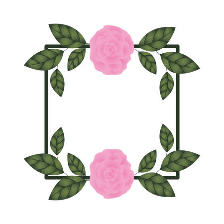 frame with rose isolated icon vector illustration desingのイラスト素材