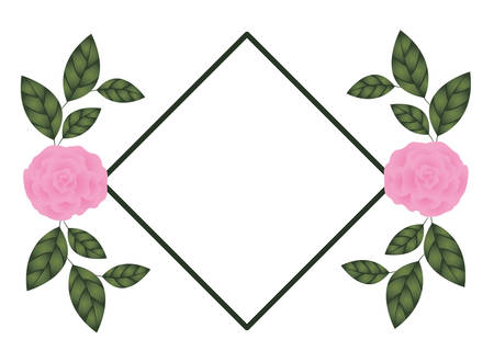 frame with rose isolated icon vector illustration desingのイラスト素材
