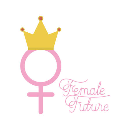 gender female symbol with crown vector illustration desingのイラスト素材