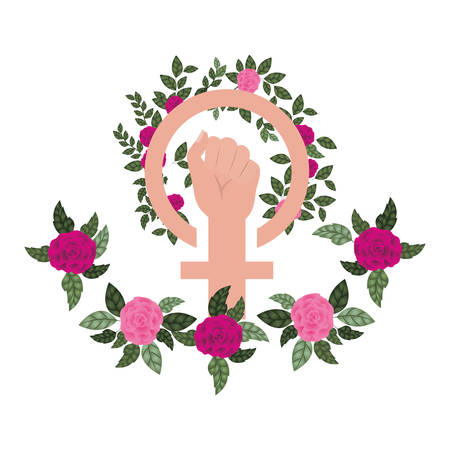 hand with flower avatar character vector illustration desingのイラスト素材