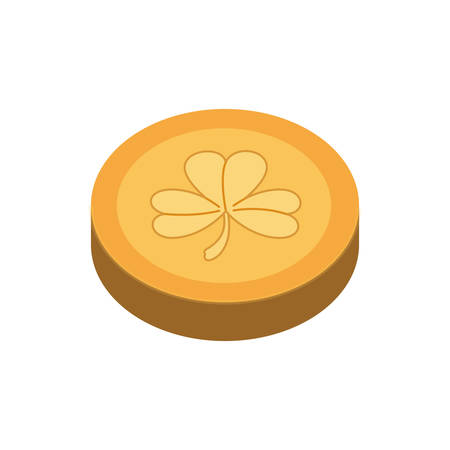 coin with clover isolated icon vector illustration desingのイラスト素材