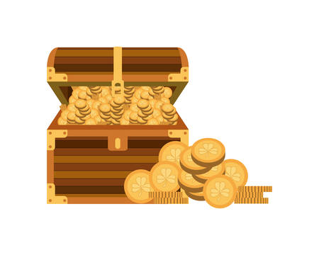 chest with coins isolated icon vector illustration desingのイラスト素材