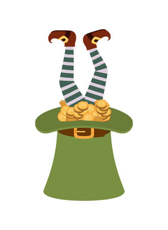 leprechaun hat with coins isolated icon vector illustration desingのイラスト素材