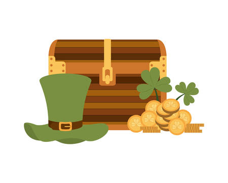 chest with leprechaun hat isolated icon vector illustration desingのイラスト素材