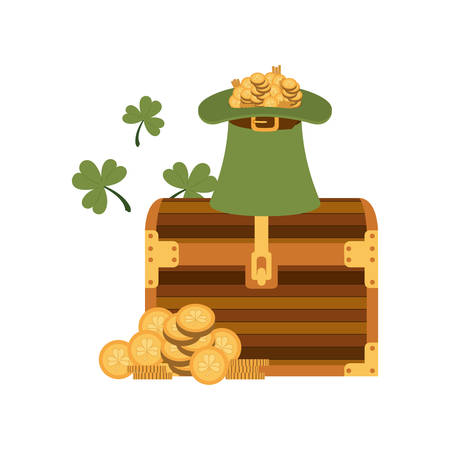 chest with leprechaun hat isolated icon vector illustration desingのイラスト素材