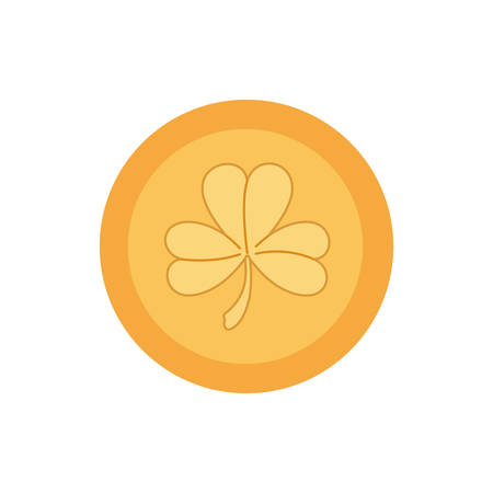coin with clover isolated icon vector illustration desingのイラスト素材
