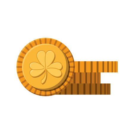 coin with clover isolated icon vector illustration desingのイラスト素材