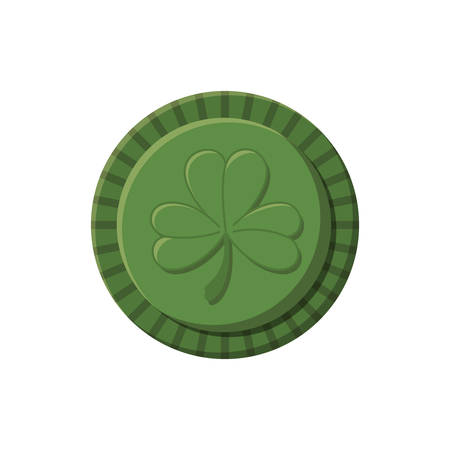 coin with clover isolated icon vector illustration desingのイラスト素材