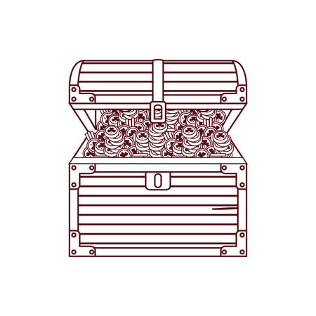 chest with coins isolated icon vector illustration desingのイラスト素材