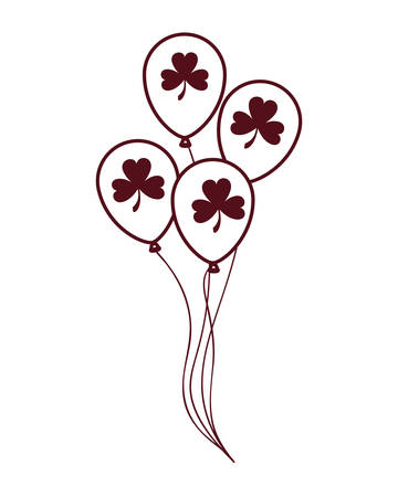 helium balloons with clover isolated icon vector illustration desingのイラスト素材