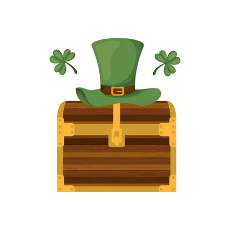 chest with leprechaun hat isolated icon vector illustration desingのイラスト素材