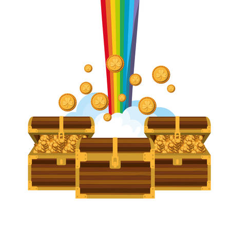 chest with coins isolated icon vector illustration desingのイラスト素材