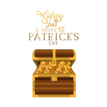 wishing you a happy st patrick`s day label with coins icons vector illustration desingのイラスト素材