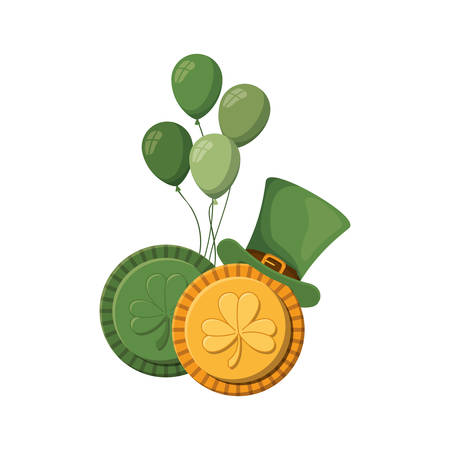 leprechaun hat with coins isolated icon vector illustration desingのイラスト素材